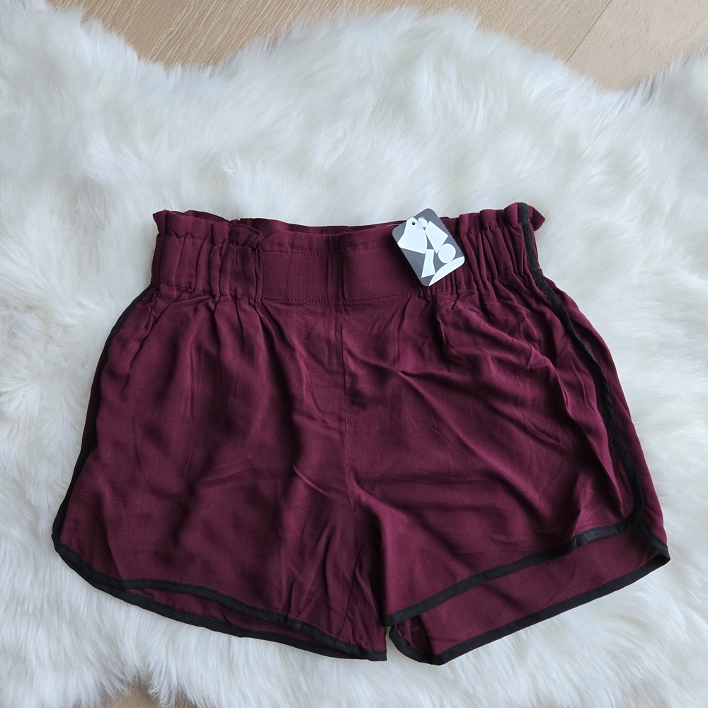 Silence + Noise High Waist Red and Black Shorts